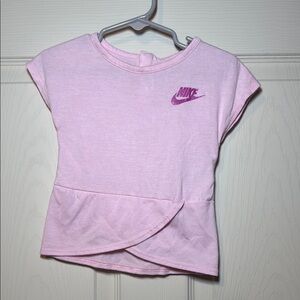 Nike Toddler Girls Pink Short Sleeve Wrap Detail Top Size 9 Months